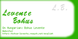 levente bohus business card